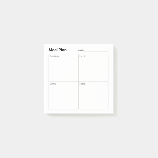 Minimalistische Zubereitung Post-it Klebezettel (Vorderseite)