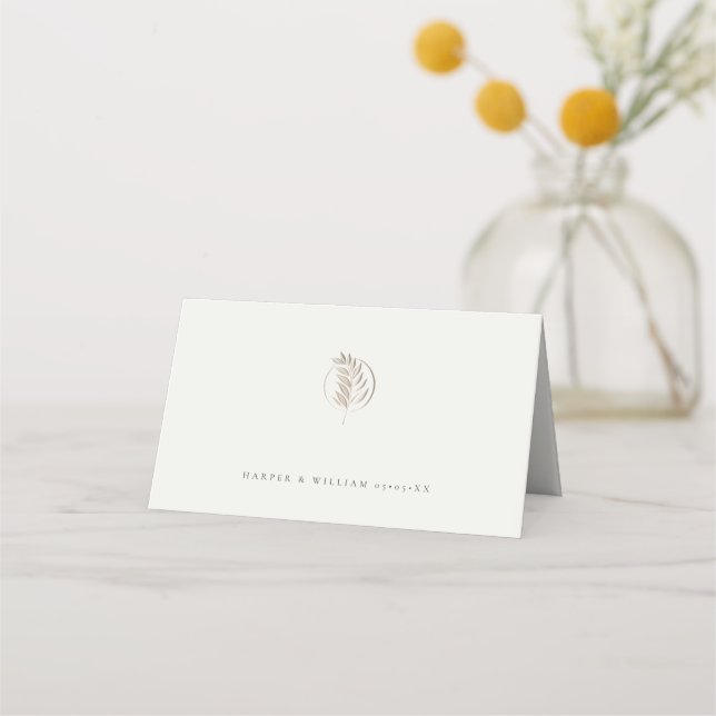 Minimalistische Zweig-Hochzeit-Platzkarte Platzkarte (Rückseite)