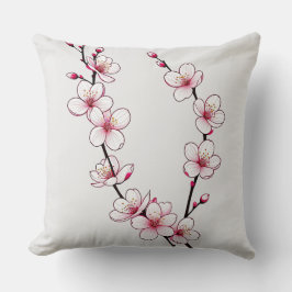 Minimalistische Zweigstellen von Cherry Blossom Kissen