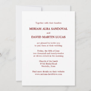 Minimalistische zweisprachige Hochzeit Einladung