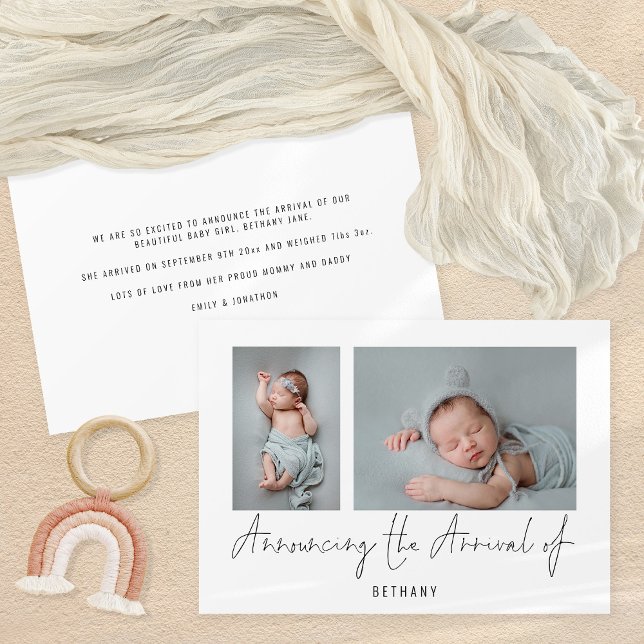 Minimalistischen 2 Fotos Ankündigung der Ankunft G (Von Creator hochgeladen)