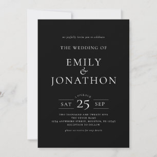 Minimalistischen 3 Fotos QR Code Weiß auf Black We Einladung
