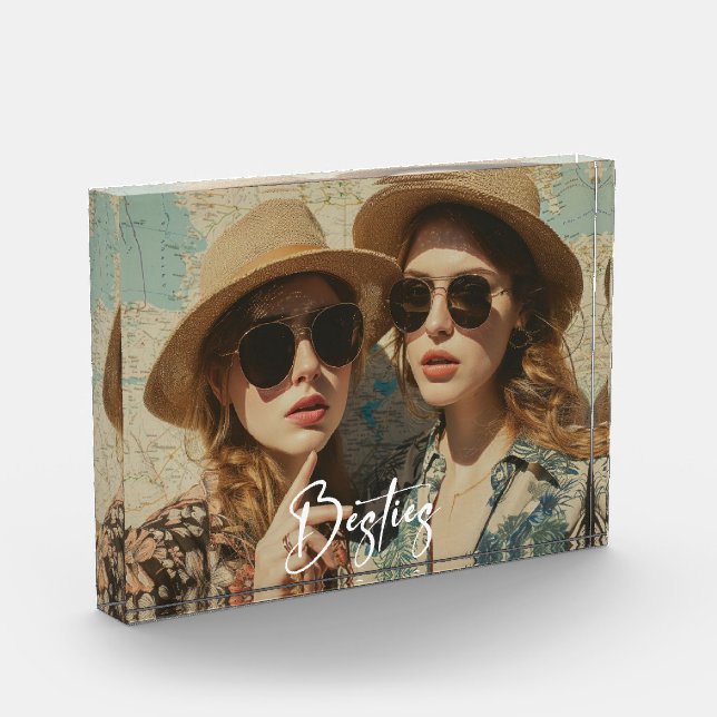 Minimalistischen Besties Freundschaft Ein Foto Blo (Links)