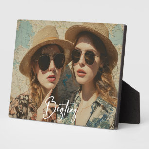 Minimalistischen Besties Freundschaft Ein Foto Blo Fotoplatte