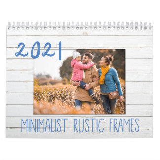 Minimalistischen Personalisierte rustikale Fotorah Kalender