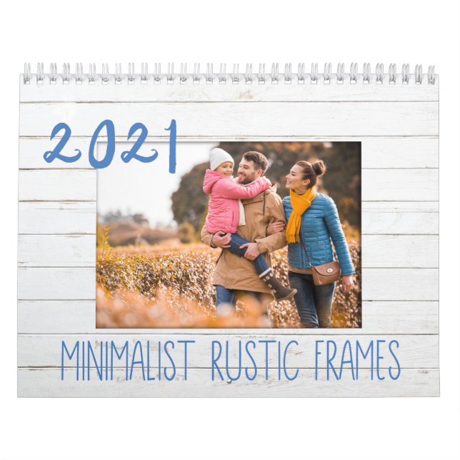 Minimalistischen Personalisierte rustikale Fotorah Kalender (Titelbild)