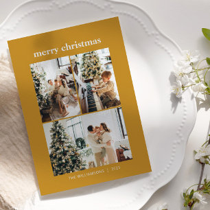 Minimalistischer 3-Foto-Collage Frohe Weihnachten