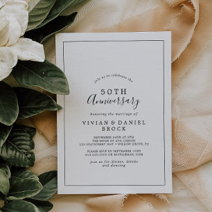 Minimalistischer 50. Hochzeitstag Einladung