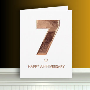 Minimalistischer 7. Hochzeitstag Karte