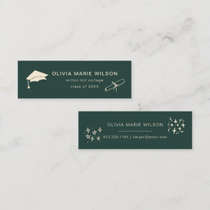 Minimalistischer Abschluss Icon Name Card Forrest  Mini Visitenkarte