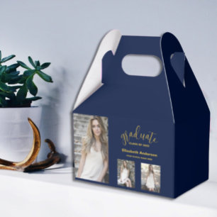 Minimalistischer Abschluss mit 3 Fotos Geschenkschachtel