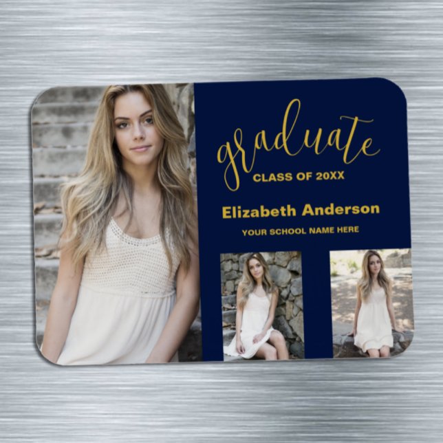 Minimalistischer Abschluss mit 3 Fotos Magnet (Von Creator hochgeladen)