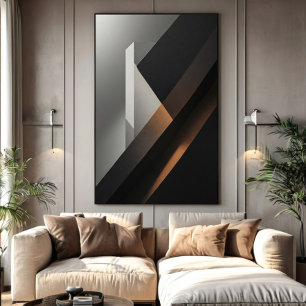 Minimalistischer abstrakter dunkler Beton Poster