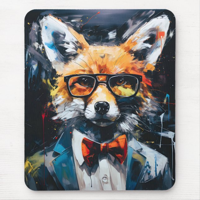Minimalistischer Abstrakter Fuchs Mousepad (Vorne)