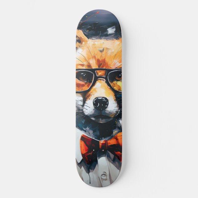 Minimalistischer Abstrakter Fuchs Skateboard (Vorderseite)