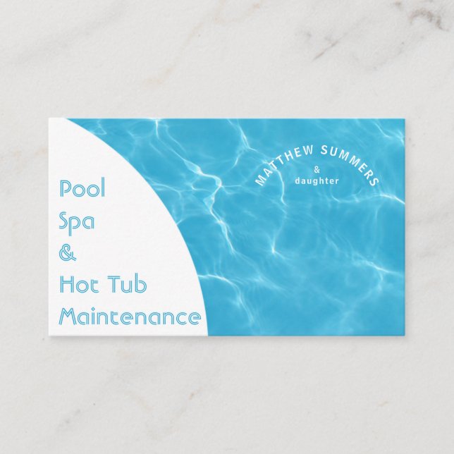 Minimalistischer Abstrakter Pool Wasserfälle Ozean Visitenkarte (Vorderseite)