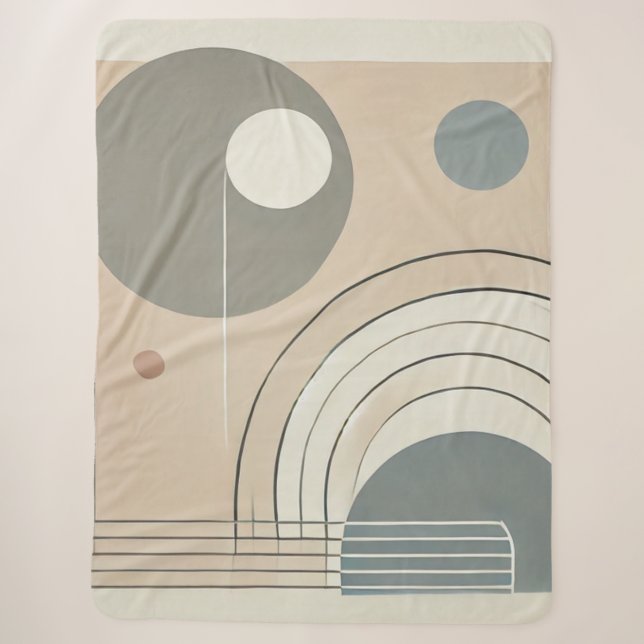 Minimalistischer Abstrakter Sherpa-Blanket Sherpadecke (Vorderseite)