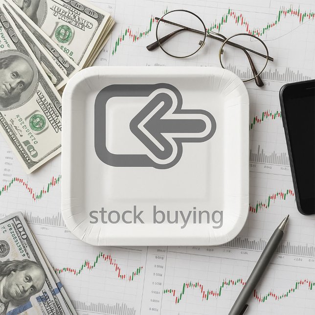 Minimalistischer Aktienkauf Modernes Finanzsymbol Pappteller (Von Creator hochgeladen)