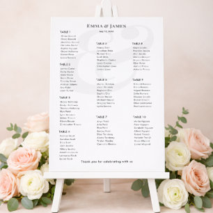 Minimalistischer Ampersand-Hochzeit   10 Sitzplan Poster