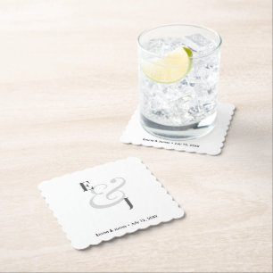 Minimalistischer Ampersand-Hochzeit   Cocktail Untersetzer