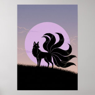 Minimalistischer Anime-Fuchs Poster