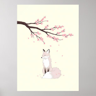 Minimalistischer Anime-Fuchsgeist Poster