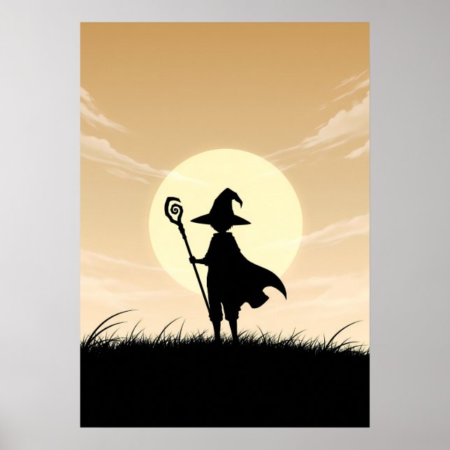 Minimalistischer Anime-Magier Poster (Vorne)