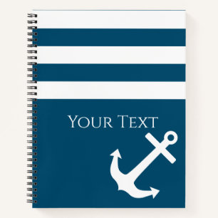 Minimalistischer Anker und Streifen Notizbuch