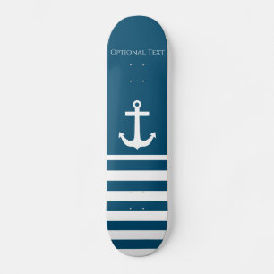 Minimalistischer Anker und Streifen Skateboard