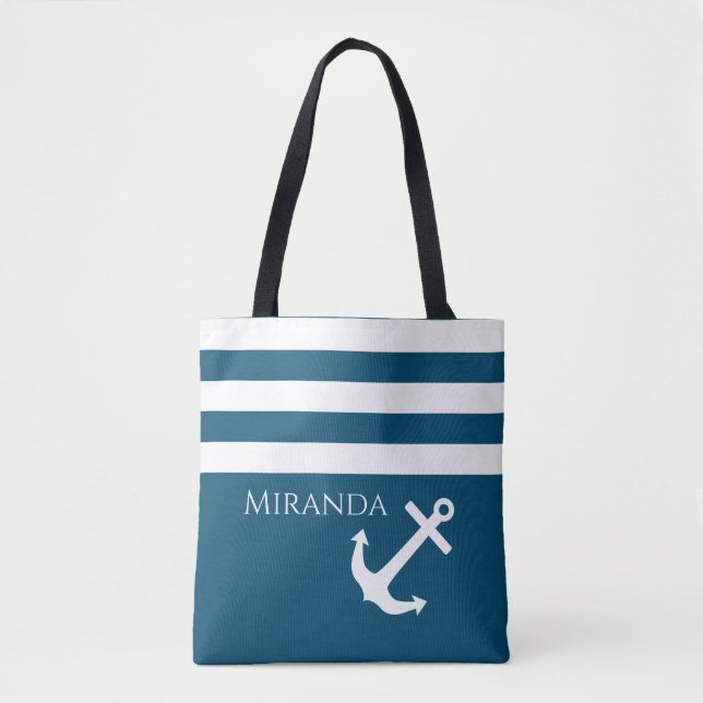 Minimalistischer Anker und Streifen Tasche (Vorderseite)