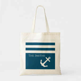 Minimalistischer Anker und Streifen Tragetasche