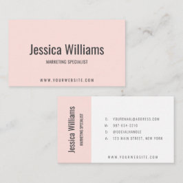 Minimalistischer anpassbarer professioneller Rosa- Visitenkarte