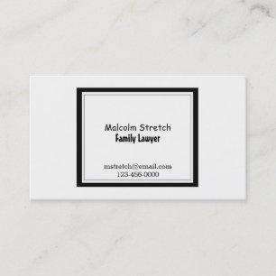 Minimalistischer Anwalt für Schwarz und Weiß Visitenkarte