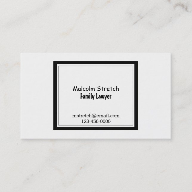 Minimalistischer Anwalt für Schwarz und Weiß Visitenkarte (Vorderseite)