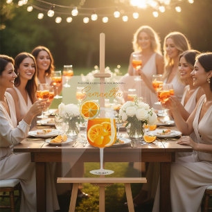 Minimalistischer Aperol Spritz Brautparty-Empfang Acrylschild