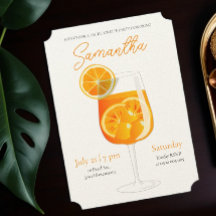 Minimalistischer Aperol Spritz Junggeselinnen-Absc