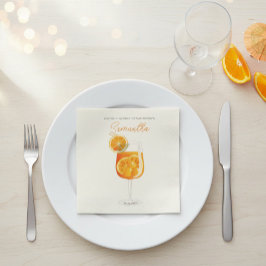Minimalistischer Aperol Spritz Junggeselinnen-Absc Serviette