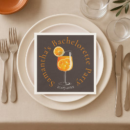 Minimalistischer Aperol Spritz Junggeselinnen-Absc Serviette