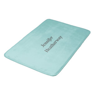 Minimalistischer Aqua-Blau-individuelle Name Badematte