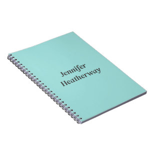 Minimalistischer Aqua-Blau-individuelle Name Notizblock