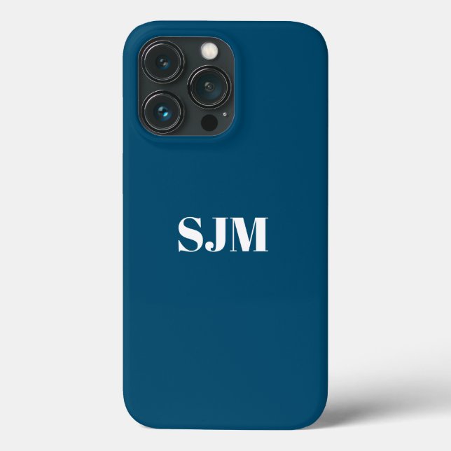 Minimalistischer aquamariner blauer Name der Monog Case-Mate iPhone Hülle (Rückseite)