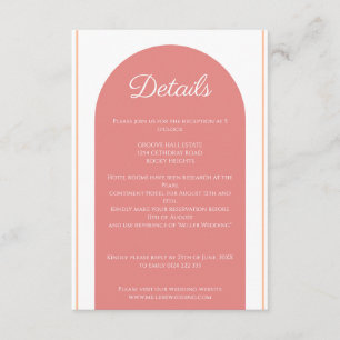 Minimalistischer Arch Pink Fett Abstrakte Hochzeit Begleitkarte