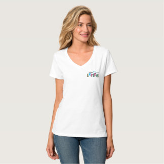 Minimalistischer Astronauten-Frauen-V-Ausschnitt-T T-Shirt