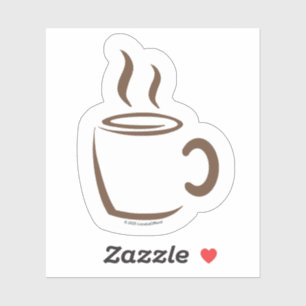 Minimalistischer Aufkleber für Kaffee