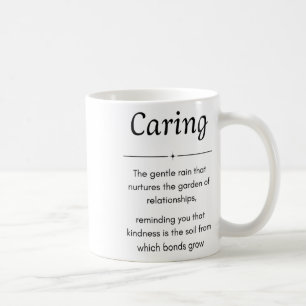Minimalistischer Aufkleber mit kümmern Definition Kaffeetasse