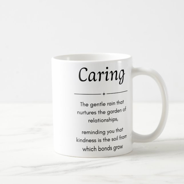 Minimalistischer Aufkleber mit kümmern Definition  Kaffeetasse (Rechts)