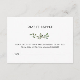 Minimalistischer Baby-Duschen-WindelRaffle des Begleitkarte