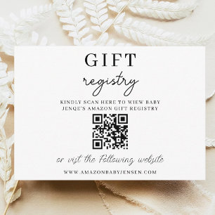 Minimalistischer Baby Shower Baby-Geschenk-Registr Karte