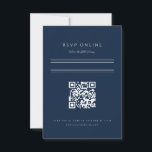 Minimalistischer Bar Mitzvah Navy Blue Silver QR C RSVP Karte<br><div class="desc">Minimalistisches Layout. Ändern Sie die Farbe und die Schriftart sogar die Zeilen und den benutzerdefinierten Farbhintergrund,  um zu Ihrem Ereignis. QR-Code Online-Website Rsvp-Karte</div>