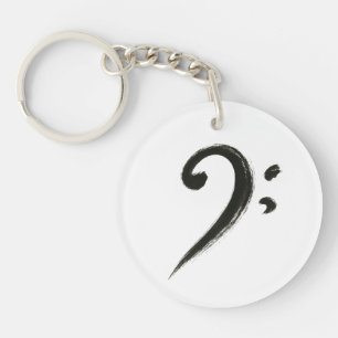 Minimalistischer Bass Clef - Symbol für Farbpinsel Schlüsselanhänger